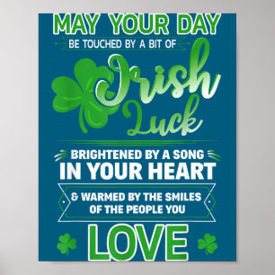 Póster Bendición irlandesa Citas afortunadas Dicho Día de