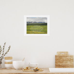 Póster Bendición irlandesa paisaje valle verde