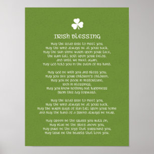 Póster Bendición irlandesa y trébol
