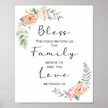 Bendición la comida antes de la oración de la coci