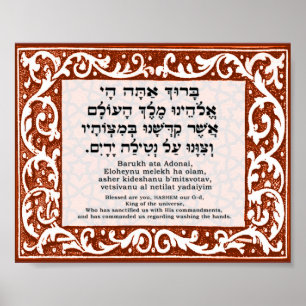 Póster Bendición para el lavado de la mano