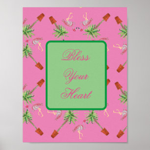 Póster Bendición tu corazón Flamingo rosa Flamingos impre