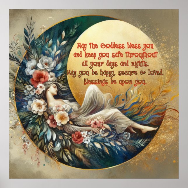 Póster Bendiciones de la diosa de la luna (Frente)
