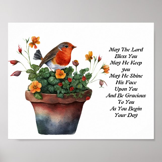 Póster Bendiciones diarias de los números 6:24-26 (Frente)