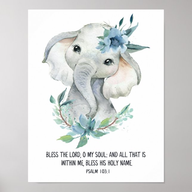 Póster Bendiciones El Señor, Salmo 103, Biblia, Escritura (Frente)