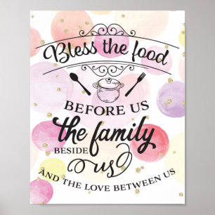 Póster Bendiciones La Comida Que Tenemos Ante Nosotros