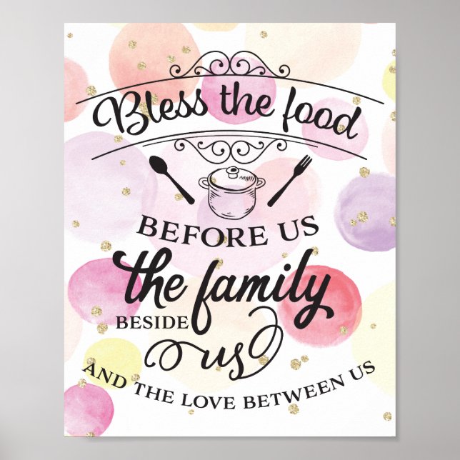 Póster Bendiciones La Comida Que Tenemos Ante Nosotros (Frente)