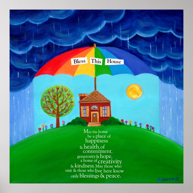 Póster Bendiciones por esta bendición de la casa para el  (Frente)