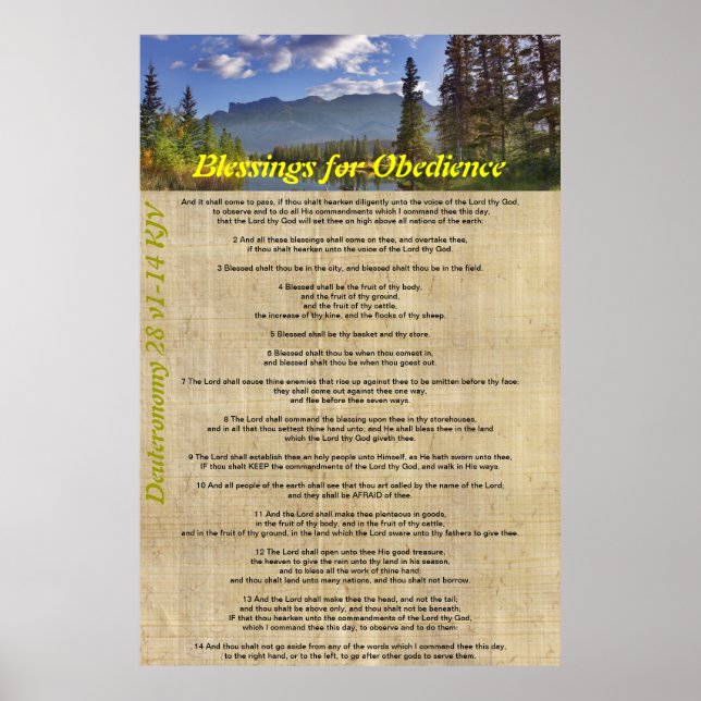 Póster Bendiciones por la obediencia (Frente)