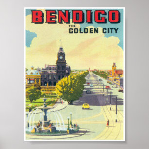 Póster Bendigo Australia Poster de Viajes de Vintage