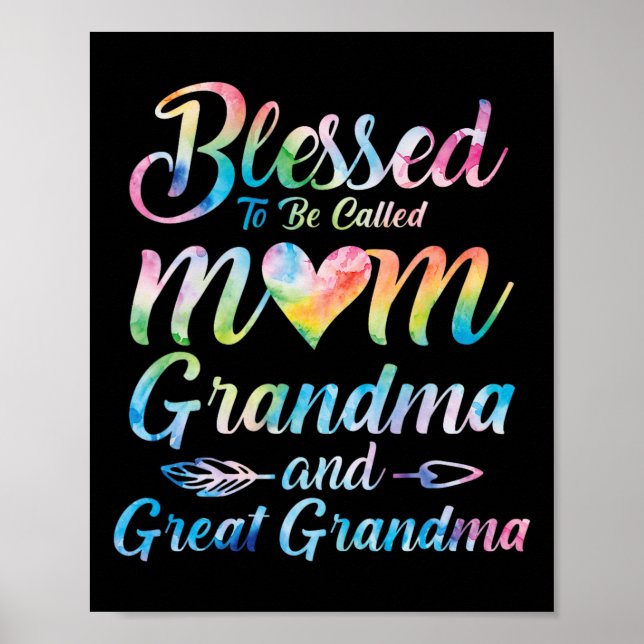 Póster Bendita De Ser Llamada Mamá Abuela Gran Abuela Mot (Frente)