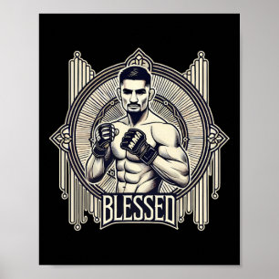 Póster Bendita Mma Bjj Kickboxing Muay Thai Boxing Cage F