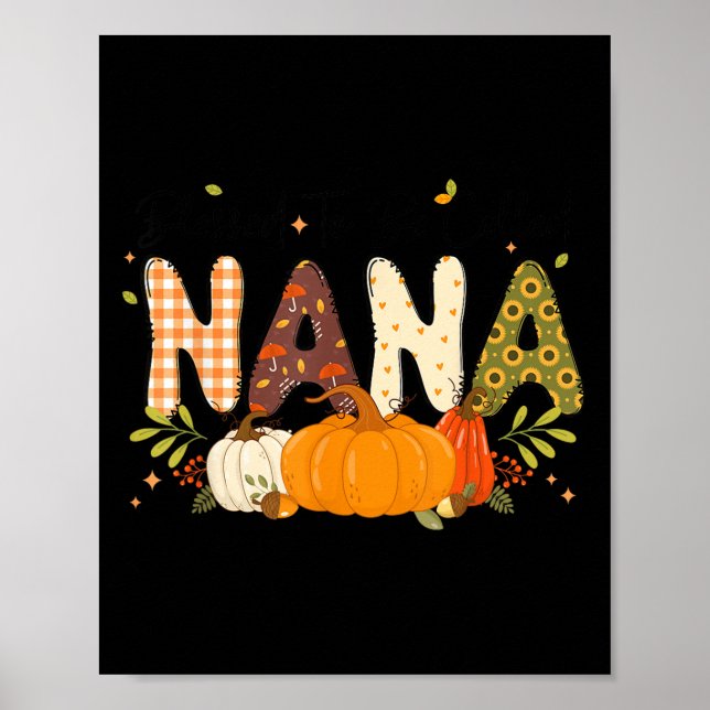 Póster Bendita Nana Pumpkin Cae Madre del Día de Acción d (Frente)