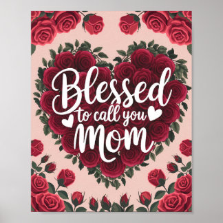 Póster Bendita sea llamarte poster del corazón floral de 