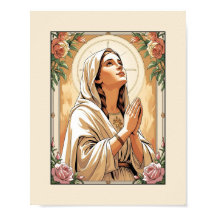 Bendita Virgen María en oración - Poster católico
