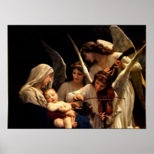 Póster Bendita Virgen María y Niño Jesús