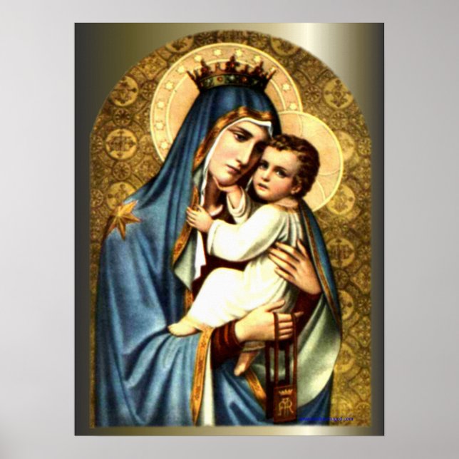 Póster Bendita Virgen María y Niño Jesús (Frente)