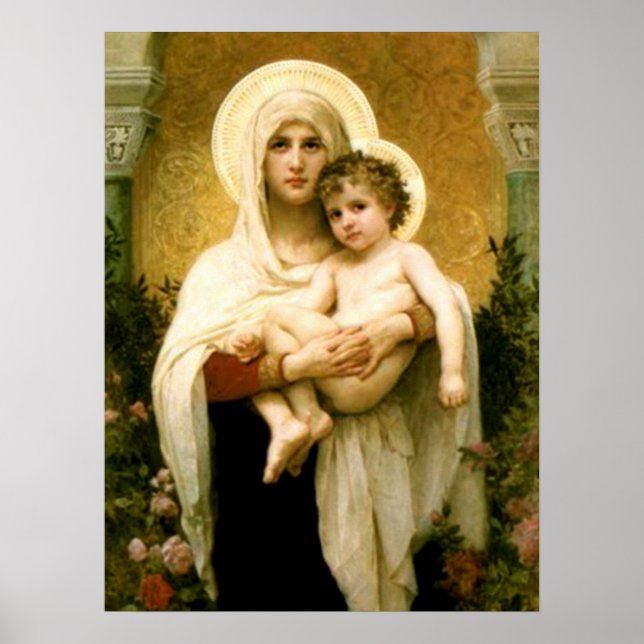 Póster Bendita Virgen María y Niño Jesús (Frente)