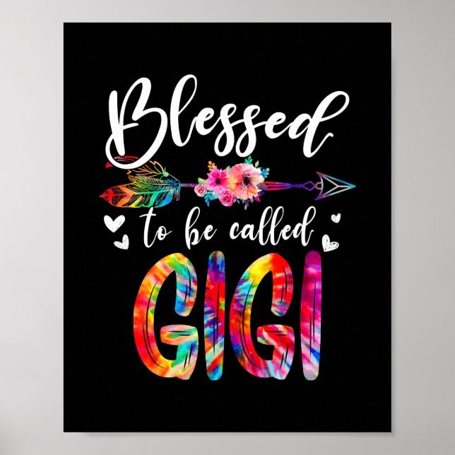 Póster Bendito De Ser Llamado Mamá Gigi Floral Tye De Ata (Frente)