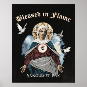 Póster Bendito en llamas - Diseño gótico