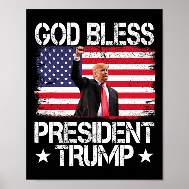 Póster Bendito presidente Trump 2024 apoya la elección de (Frente)