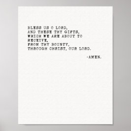 Póster Benditos somos, Oh Señor, Grace Antes De Comer.