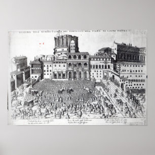 Póster Benedicción del Papa en la Plaza de San Pedro