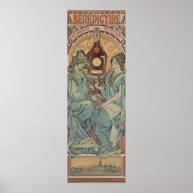 Póster Bénédictine por Alphonse Mucha (Frente)