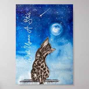 Póster Bengal Cat Wish Upon A Star