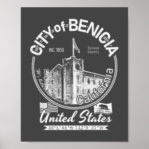 PÓSTER BENICIA CALIFORNIA - BENICIA ARSENAL CLOCKTOWER