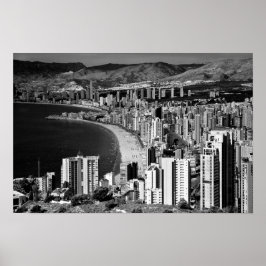 Póster Benidorm Skyline Cityscape Costa Blanca España