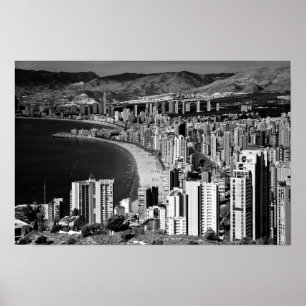 Póster Benidorm Skyline Cityscape Costa Blanca España
