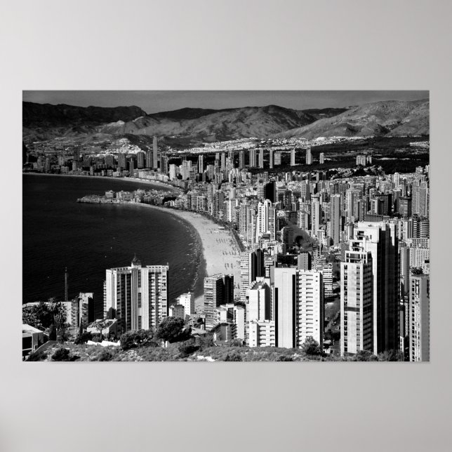 Póster Benidorm Skyline Cityscape Costa Blanca España (Frente)