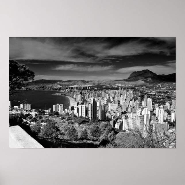Póster Benidorm Skyline Cityscape Costa Blanca España (Frente)