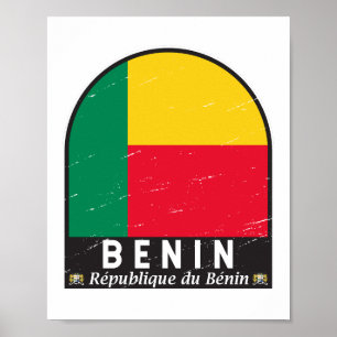Póster Benín: El emblema de la bandera con problemas de c