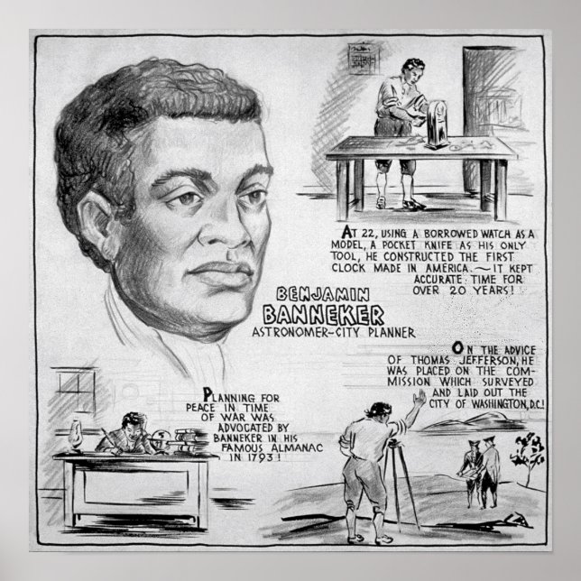 Póster Benjamin Banneker American Black Inventor (Frente)