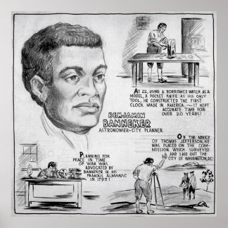 Póster Benjamin Banneker Retrato Estadounidense de Invent