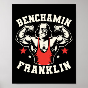Póster Benjamin Benchamin Franklin Bench Press Bodybuildi