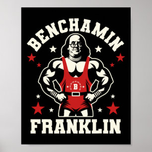 Póster Benjamin Benchamin Franklin Bench Press Bodybuildi
