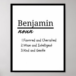 Póster Benjamin, definición de nombre personalizado del n