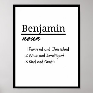Póster Benjamin, definición de nombre personalizado del n