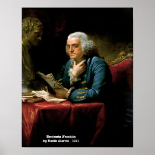 Póster Benjamin Franklin - 1767 Pintura de David Martin