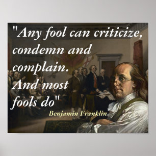 Póster Benjamin Franklin cita a los tontos