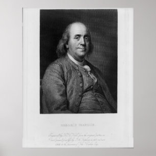 Póster BENJAMIN FRANKLIN Engraving by H.B. Hall