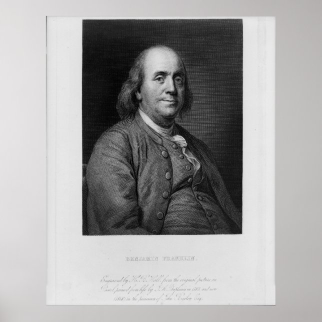 Póster BENJAMIN FRANKLIN Engraving by H.B. Hall (Frente)