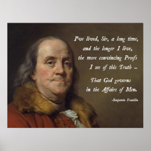 Póster Benjamin Franklin God