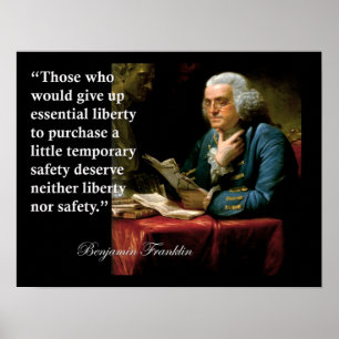 Póster Benjamin Franklin Libertad Cita de Libertad