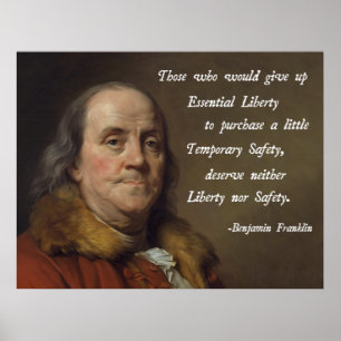 Póster Benjamin Franklin Liberty