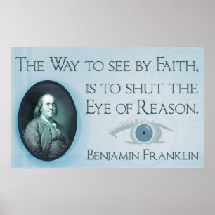 Póster Benjamin Franklin   Poster de la fe y la razón