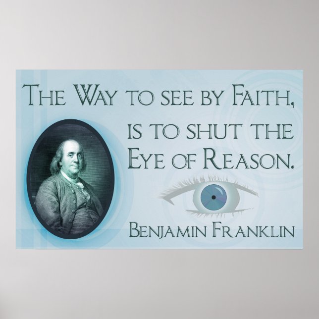 Póster Benjamin Franklin | Poster de la fe y la razón (Frente)